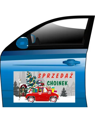 Magnes Reklamowy Tablica 30x60cm Choinki Święta z Nadrukiem