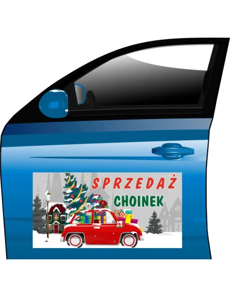 Magnes Reklamowy Tablica 30x60cm Choinki Święta z Nadrukiem