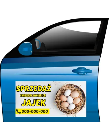Magnes Reklama Jaja Wiejskie Personalizowany z Nadrukiem