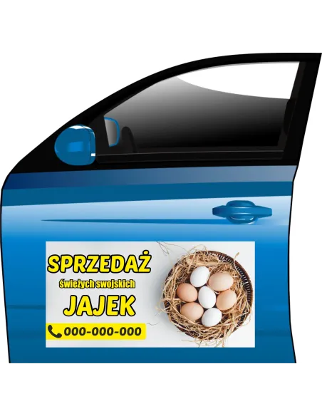 Magnes Reklama Jaja Wiejskie Personalizowany z Nadrukiem