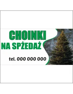 Baner z Nadrukiem Reklamowy 200x100cm Billboard Choinki