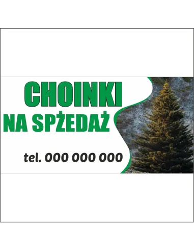 Baner z Nadrukiem Reklamowy 200x100cm Billboard Choinki