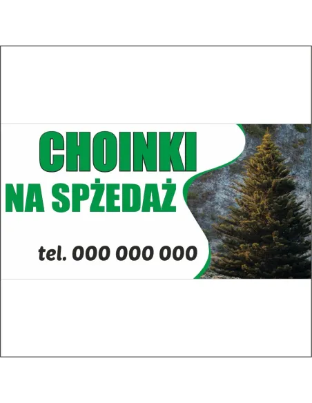 Baner z Nadrukiem Reklamowy 200x100cm Billboard Choinki