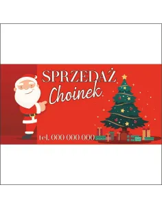 Baner z Nadrukiem Reklamowy 200x100 cm Twój Napis Choinki
