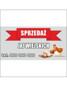 Baner z Nadrukiem Reklamowy 2x1 M Duży Reklamy Jajka