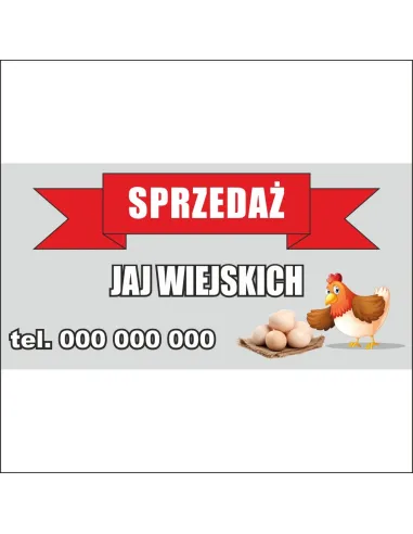 Baner z Nadrukiem Reklamowy 2x1 M Duży Reklamy Jajka