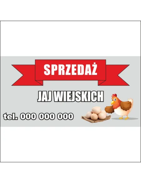 Baner z Nadrukiem Reklamowy 2x1 M Duży Reklamy Jajka