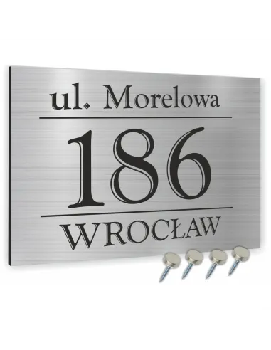 Tabliczka Numer Budynek Dom Inox Aluminium 20x30 Dibond