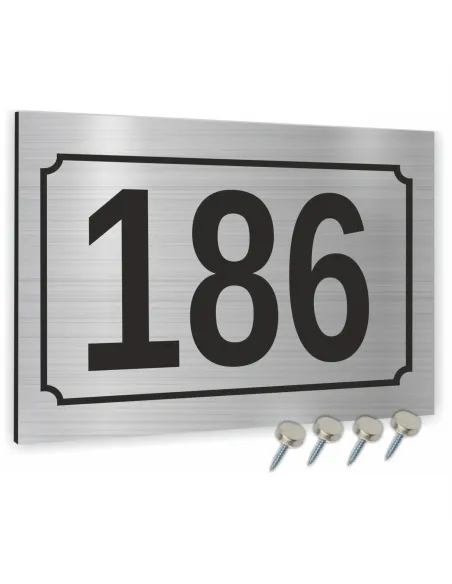 Cyfry na Dom Numer 30x20cm Domu Srebrne Aluminium Dibond