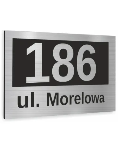 Tabliczka Adresowa Aluminiowa Srebrna Numer Domu Dibond