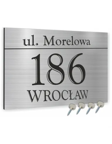 Tabliczka 40x30 cm – Adresowa Srebrna Dibond 40x30 cm