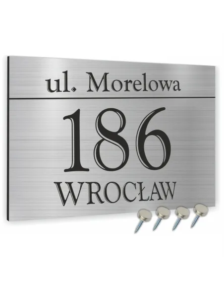 Tabliczka 40x30 cm – Adresowa Srebrna Dibond 40x30 cm