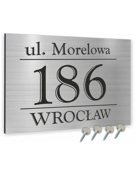 Tabliczka Numer Budynek Dom Inox Aluminium 40x30 Dibond