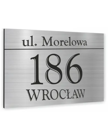 Tabliczka 40x30 cm – Adresowa Srebrna Dibond 40x30 cm