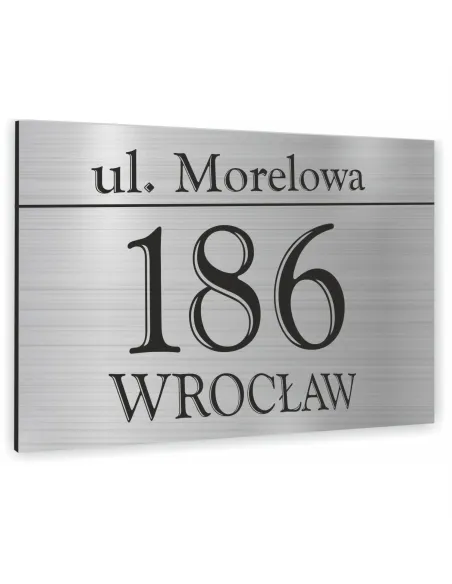 Tabliczka 40x30 cm – Adresowa Srebrna Dibond 40x30 cm