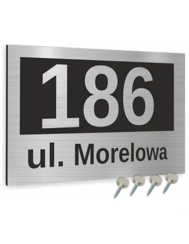 Tabliczka 40x30cm Adresowa Aluminiowa Srebrna Numer