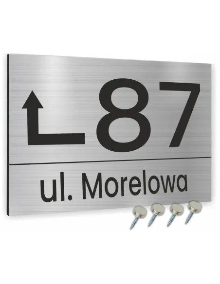 Tabliczka 20x15 cm Adresowa Aluminiowa Strzałką Dibond