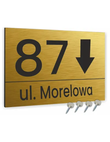 Tabliczka Tablica Adresowa Aluminiowa Kierunkowa Złota