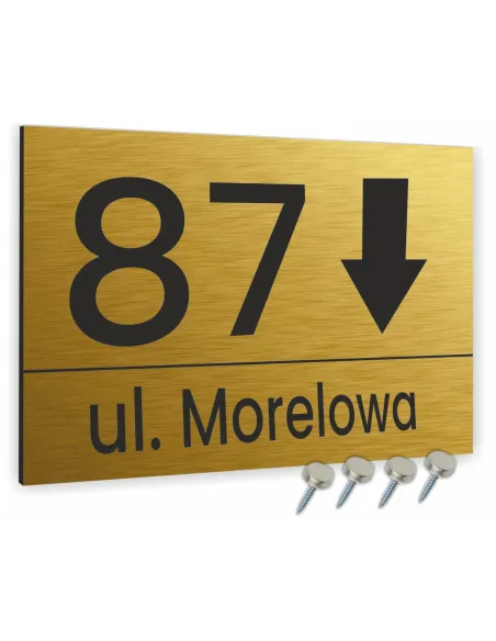 Tabliczka Tablica Adresowa Aluminiowa Kierunkowa Złota