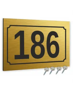 Numer na Budynek Dom Tabliczka Aluminium Złote 20x15cm