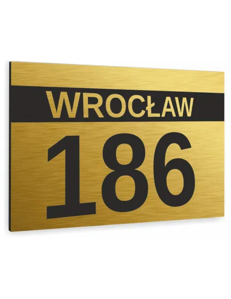 Tabliczka 20x15cm Adresowa Aluminiowa Złota Numer Domu