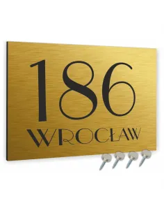 Tabliczka Adresowa Aluminiowa Złota 20x15 cm Dibond
