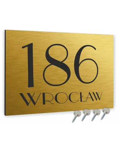Tabliczka Adresowa Aluminiowa Złota 20x15 cm Dibond