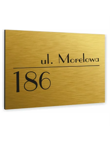 Tablica Tabliczka Adresowa z Numerem Domu 20x15 cm Złota