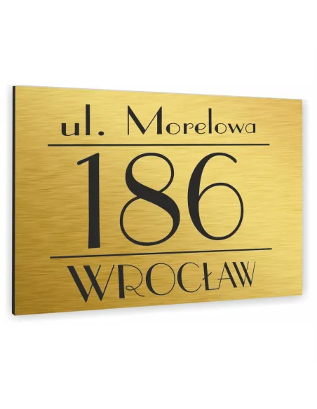 Tabliczka Adresowa Aluminiowa Złota 20x15 Numer Dom Dibond