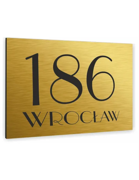 Tabliczka Adresowa Aluminiowa Złota 20x15 cm Dibond
