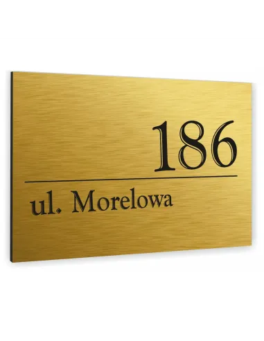 Tabliczka Numer Budynek Dom Inox Kolor Złoty Aluminium
