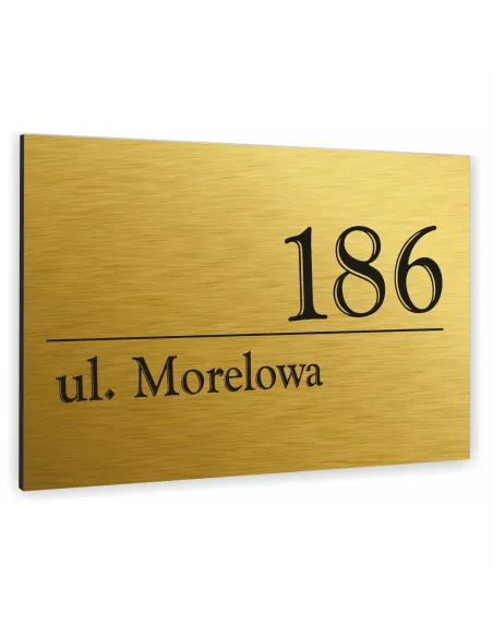 Tabliczka Numer Budynek Dom Inox Kolor Złoty Aluminium