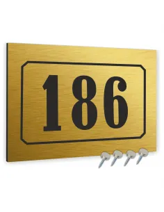 Tabliczka Numer Budynek Dom Aluminium 3D Złota 20x15cm