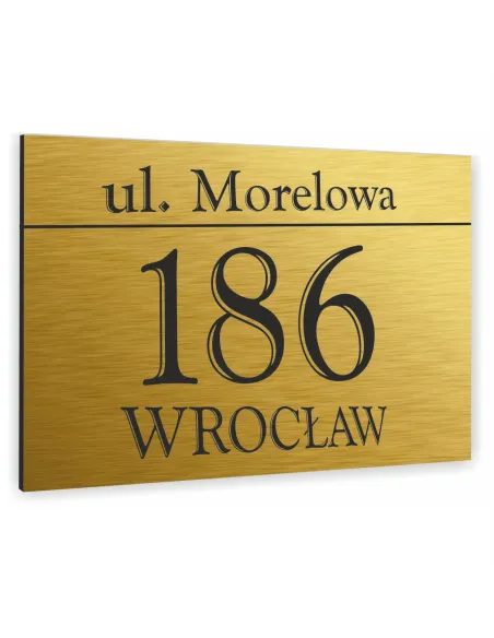 Tablica Aluminiowa Adresowa Tabliczka Numer Domu Złota