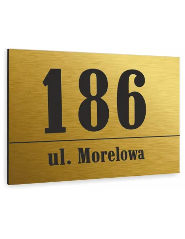 Tabliczka Adresowa Złota Dibond 20x15 cm Personalizowany