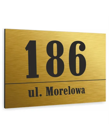 Tabliczka Adresowa Złota Dibond 20x15 cm Personalizowany