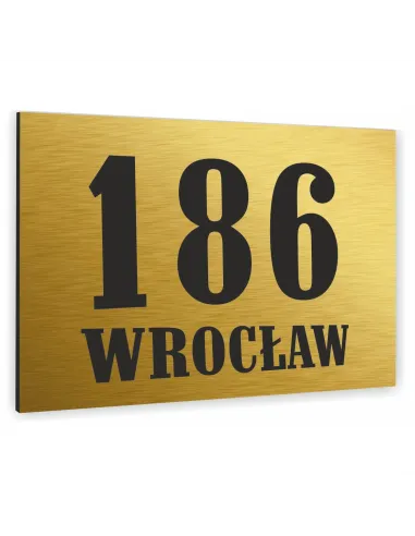 Tabliczka Tablica Adresowa Aluminiowa Złota 20x15 Dibond