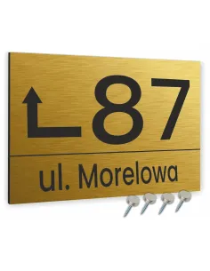 Tablica Adresowa Metal Numer Domu Posesji Kolor Złoty 20x30
