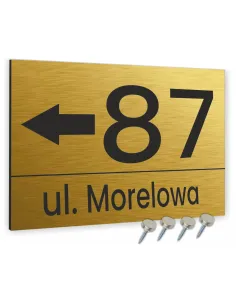 Tablica z Numerem Domu Tabliczka Adresowa Złota 20x30cm