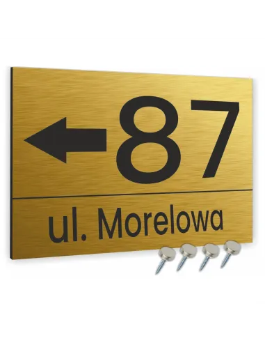 Tablica z Numerem Domu Tabliczka Adresowa Złota 20x30cm