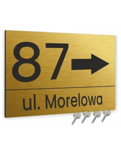 Cyfry na Dom Numer 30x20cm Domu Złote Aluminium Dibond