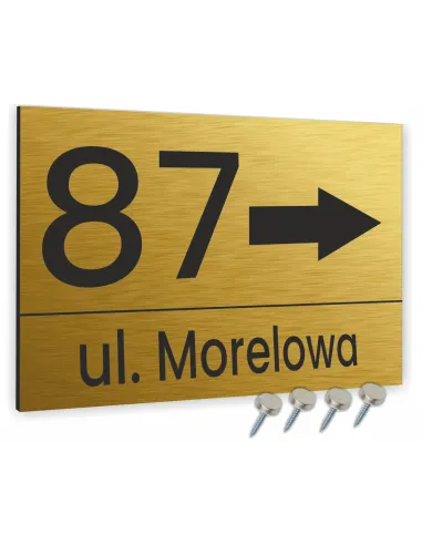 Cyfry na Dom Numer 30x20cm Domu Złote Aluminium Dibond