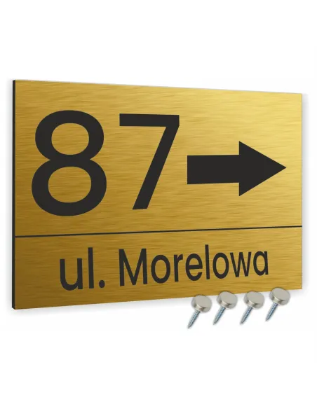 Cyfry na Dom Numer 30x20cm Domu Złote Aluminium Dibond