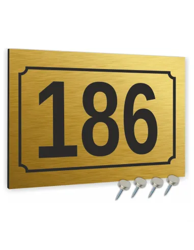 Numer na Budynek Dom Tabliczka Aluminium Złote 20x30cm