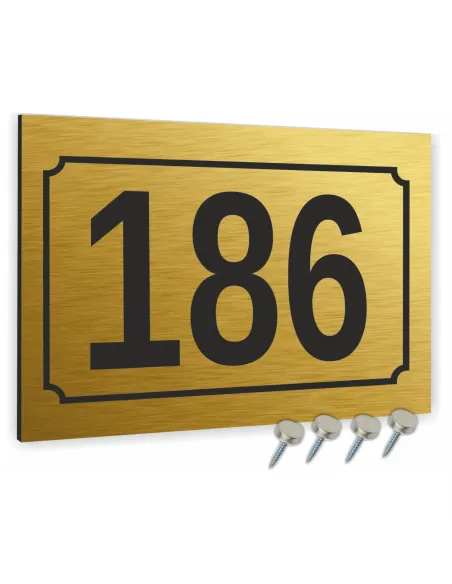 Numer na Budynek Dom Tabliczka Aluminium Złote 20x30cm