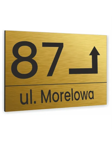Tabliczka Tablica Adresowa Aluminiowa Wkrętami Złota