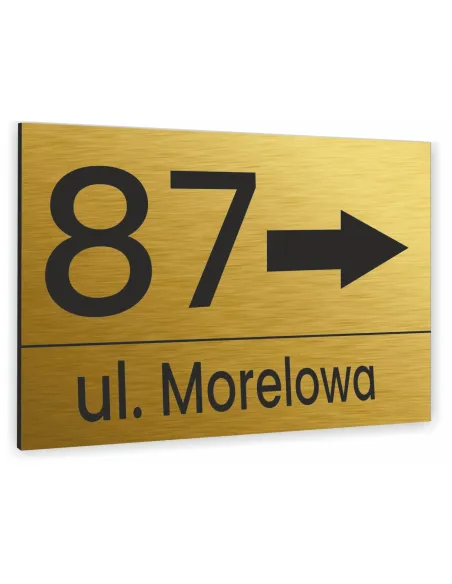 Cyfry na Dom Numer 30x20cm Domu Złote Aluminium Dibond