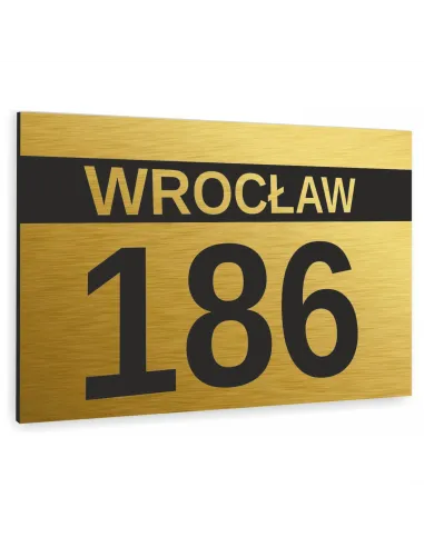 Tabliczka 20x30cm Adresowa Aluminiowa Złota Numer Domu