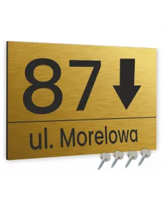 Tabliczka Tablica Adresowa Aluminiowa Kierunkowa Złota 40x30
