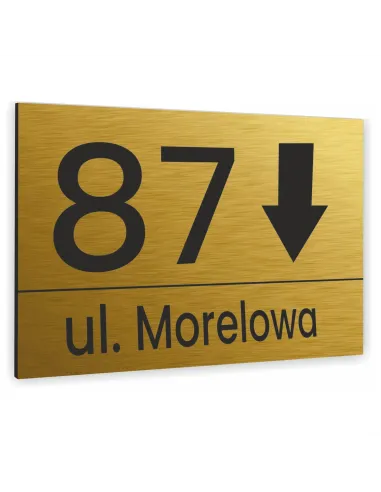 Tabliczka Tablica Adresowa Aluminiowa Kierunkowa Złota 40x30